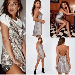 Polly Leopard Print Slip Dress